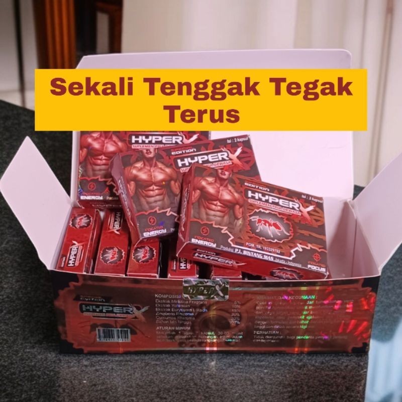

suplemen herbal obat kuat pria Madu Bubuk Hiper X Original full Pak 20 Butir
