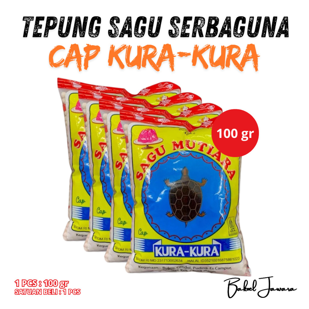 

( 1 PCS ) TEPUNG SAGU MUTIARA CAP KURA KURA TANI BAHAN BUBUR CENDOL 100gr 100 gr 500g 500 g