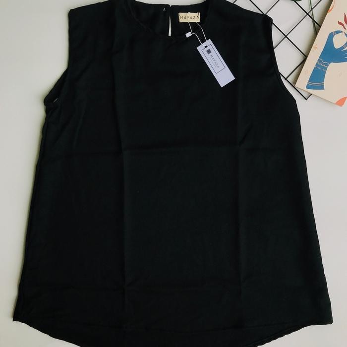 Inner tanpa lengan - atasan wanita sleevelese - Atasan Wanita Bumil LD 120cm Tank Rompi - Hitam, M L