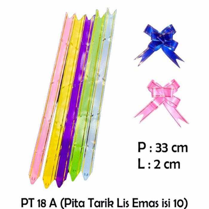 

Pita Kado Serut Tarik Pita Serut 18mm List motif (isi 10 Pita)