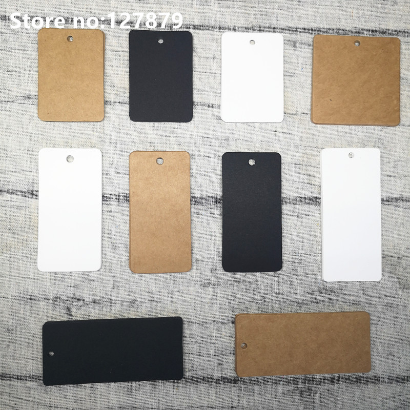 

100PCS Multi sizes Kraft Paper Labels DIY Crafts Packaging Blank Hang Tag Gift Wedding/Birthday Party Candy Boxes Price Tags