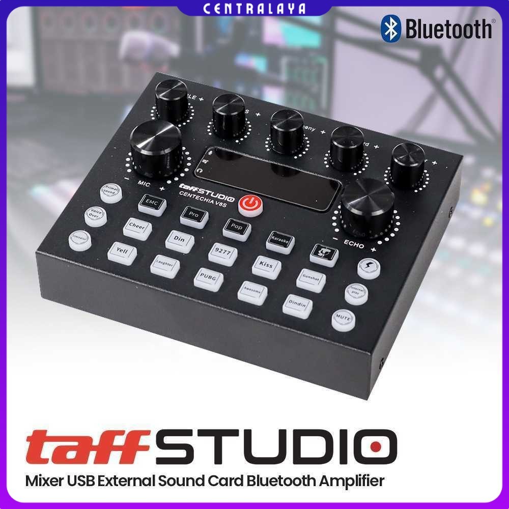 TaffSTUDIO Mixer USB External Sound Card Bluetooth Amplifier - V8S