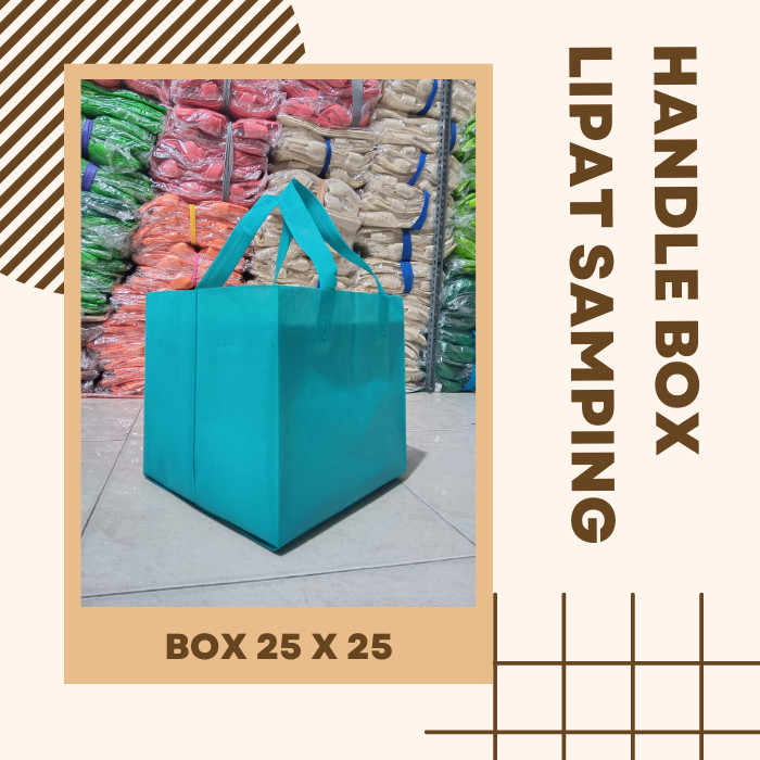 

Goodiebag Paket Hemat ( 1 pak Isi 60pcs ) Tas Box Nasi / Handle box /Ukuran 25x25 Tas Spundbond Besek