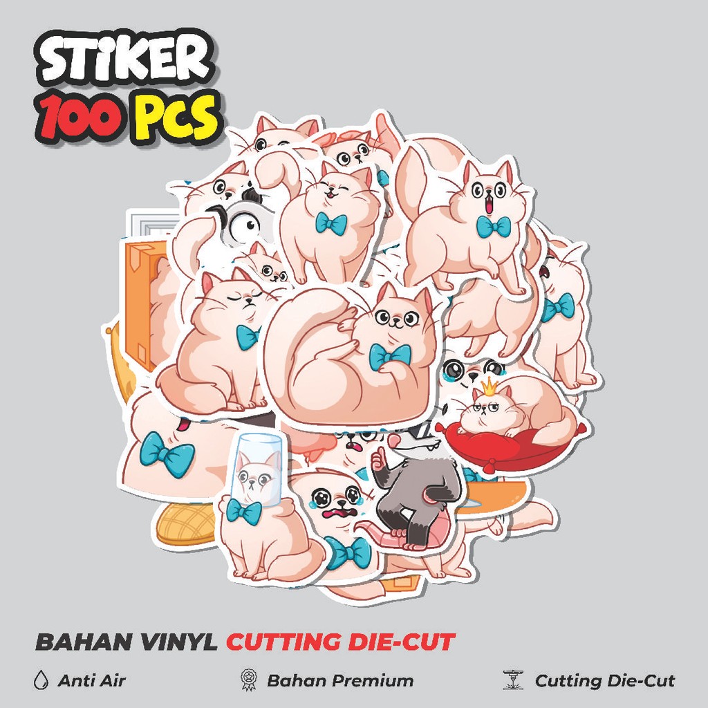 

Terbaru! 50 pcs Stiker Animal Cat Baron Simon [Kucing] Dekorasi Lucu Kreatif untuk Notebook, Skateboard, HP