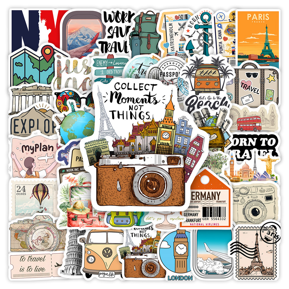 

World Travel Stickers Holiday Tourism Toys Gift Decorative Decal for Scrapbook Journal Diary Laptop Luggage Bottles Waterproof