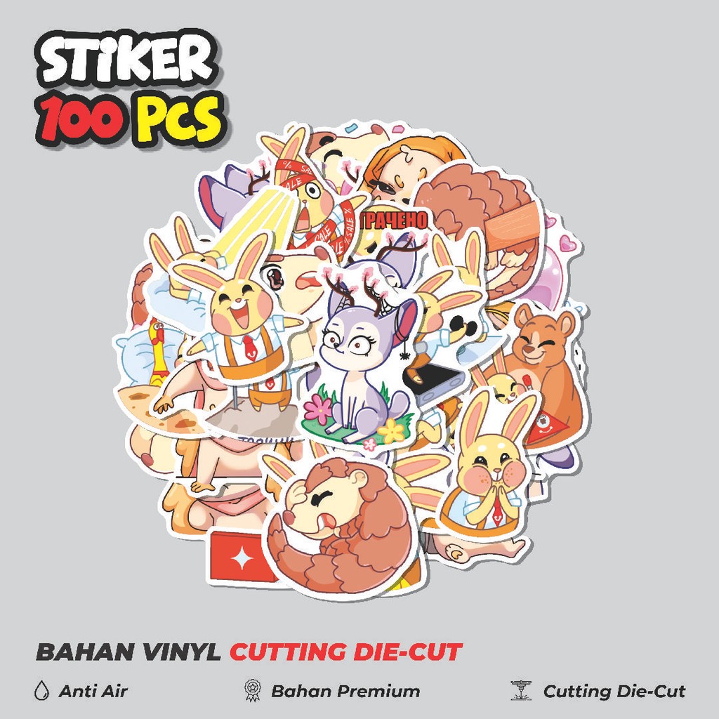 

Terbaru! 50 pcs Stiker Animal Cute Dekorasi Lucu Kreatif untuk Notebook, Skateboard, HP