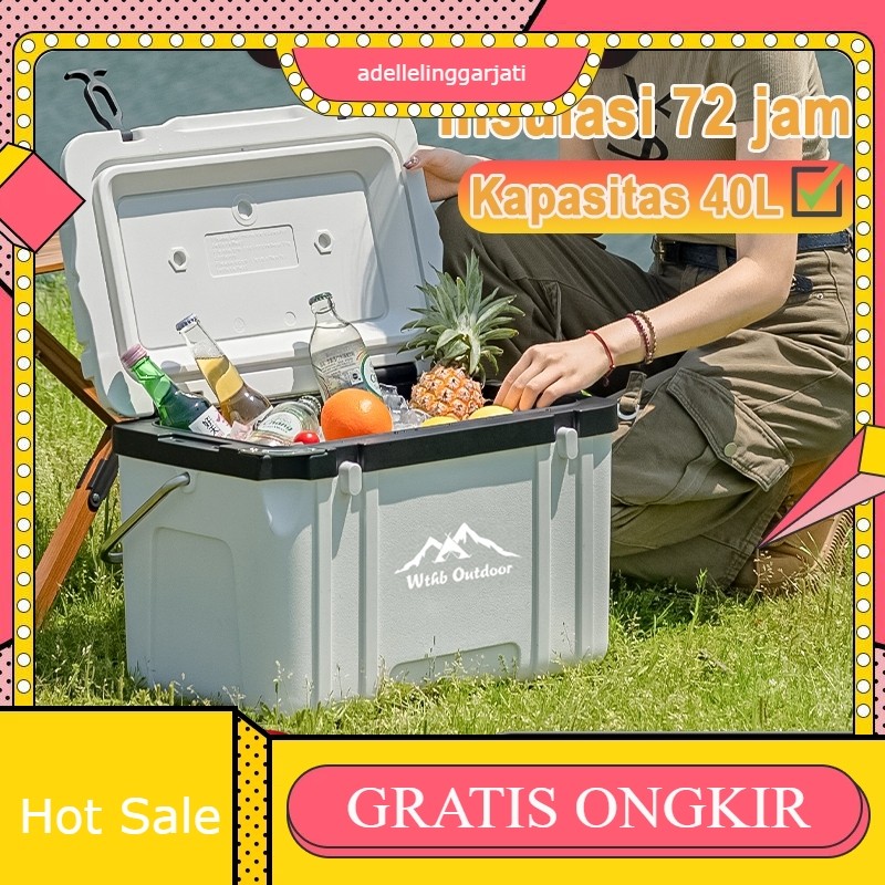 JOY  Cooler Box 40L pendingin box es Outdoor Camping batu tahan lama Box Es Container Segar Penyimpa