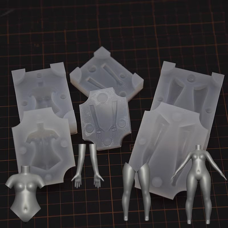 

8.5cm Height Pottery Ceramic Clay Doll Girl Silicone Molds Full Set