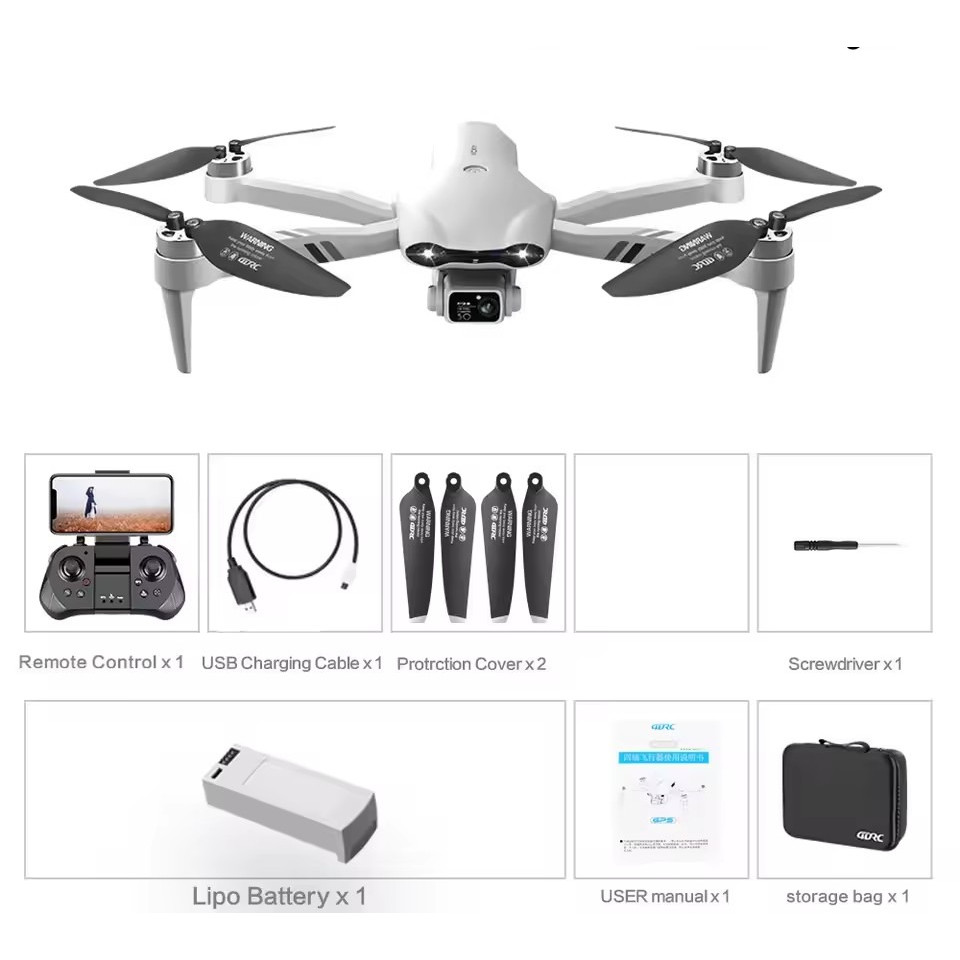 F10 RC Drone 8K Professinal With 6K Wide Angle Dual HD Camera 4K Brushless Foldable RC Helicopter WI