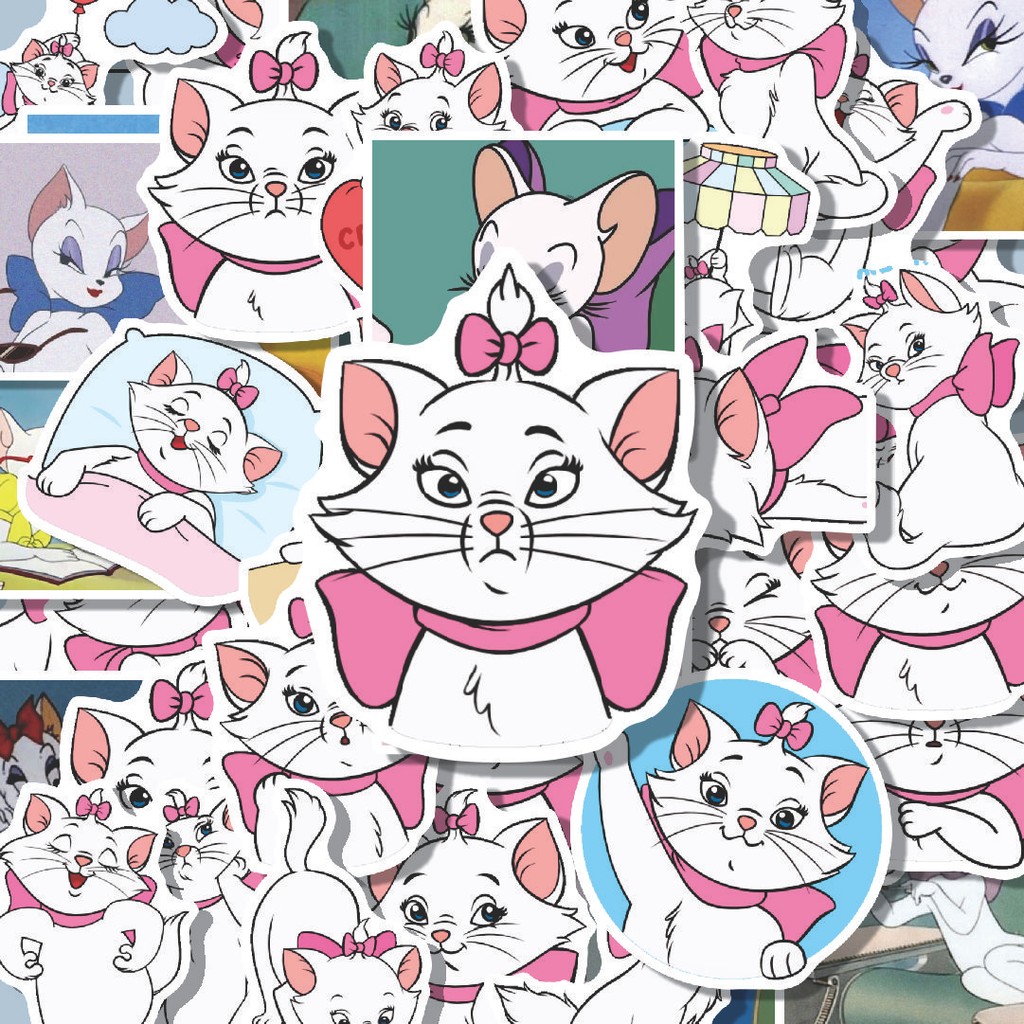 

100PCS Lucu Stiker Animal Cat Marie [Kucing] Stiker Aesthetic Stiker Anti Air Stikers Berperekat Waterproof sticker decal buat Motor Helm Buku Journal Koper Casing HP Laptop Botol Minum Hadiah anak