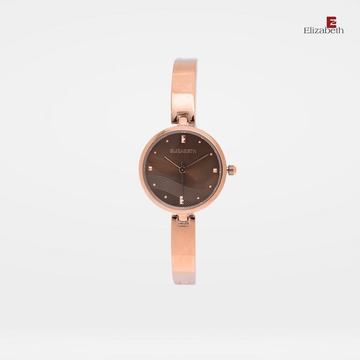 ORIGINAL Jam Tangan Wanita - Elizabeth | Chain Strap 2203-0682 - Rose-Coffee