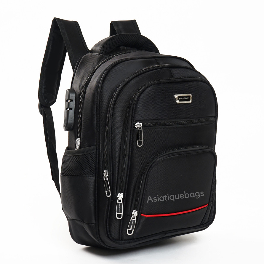 Tas Ransel Pria 15 Inch  POLO GIVES- Gratis Raincover, Kabel USB, dan Kunci Tas