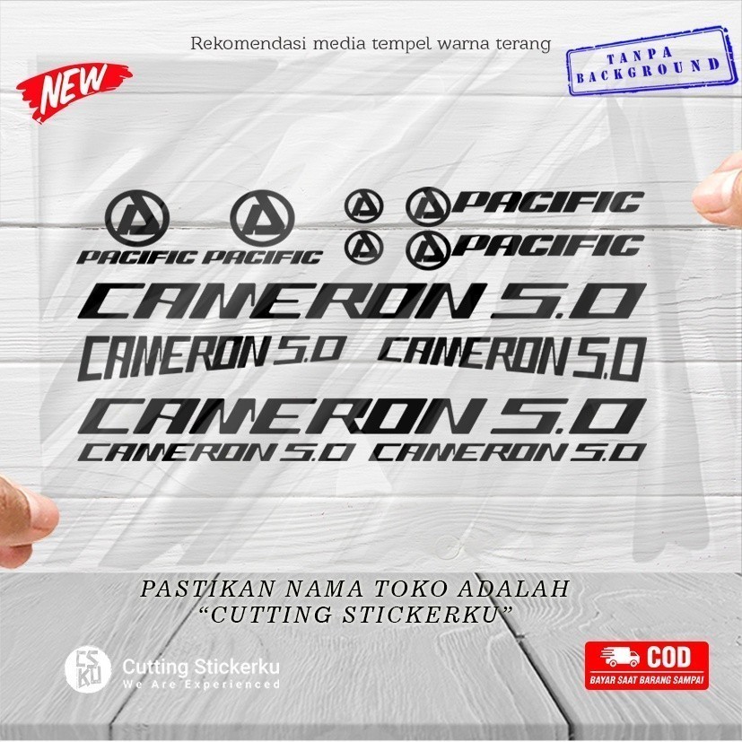 Stiker Sepeda Pacific Cameron 5.0 Cutting Sticker Sepeda MTB Lipat Frame Reflective Anti Air Keren