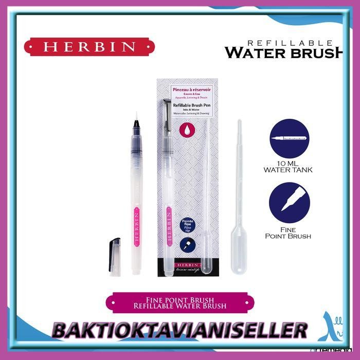 

Herbin Refillable Water Brush Pen Watercolor Botol Kosong Kuas - FINE TIP