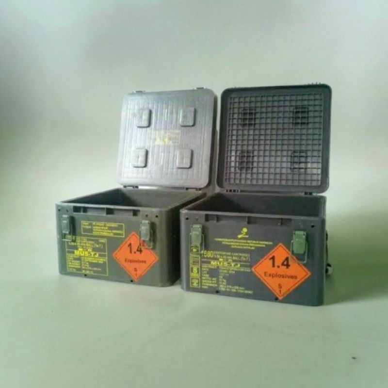 kotak plastik bekas peluru tni asli tool box