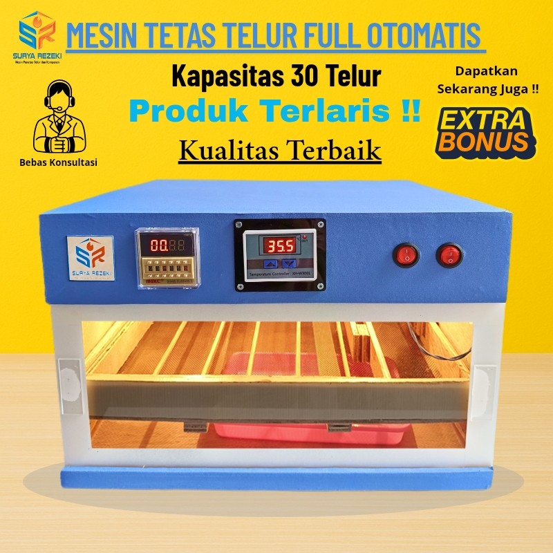 mesin penetas telur tetas telur otomatis kapasitas 30 telur ayam dan bebek  inkubator telur