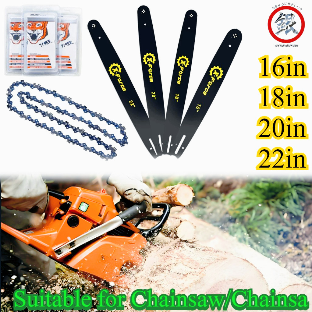 16/18/20/22in Bar Chainsaw Maestro Bar Gergaji Mesin Guide Bar Chainsaw Guide Bar Laser/Bar Chainsaw