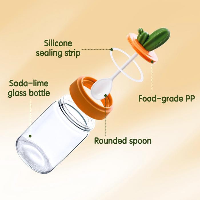 Vusign Tempat Bumbu Dapur Kaca / Seasoning Bottle 240ml Lucu VS946