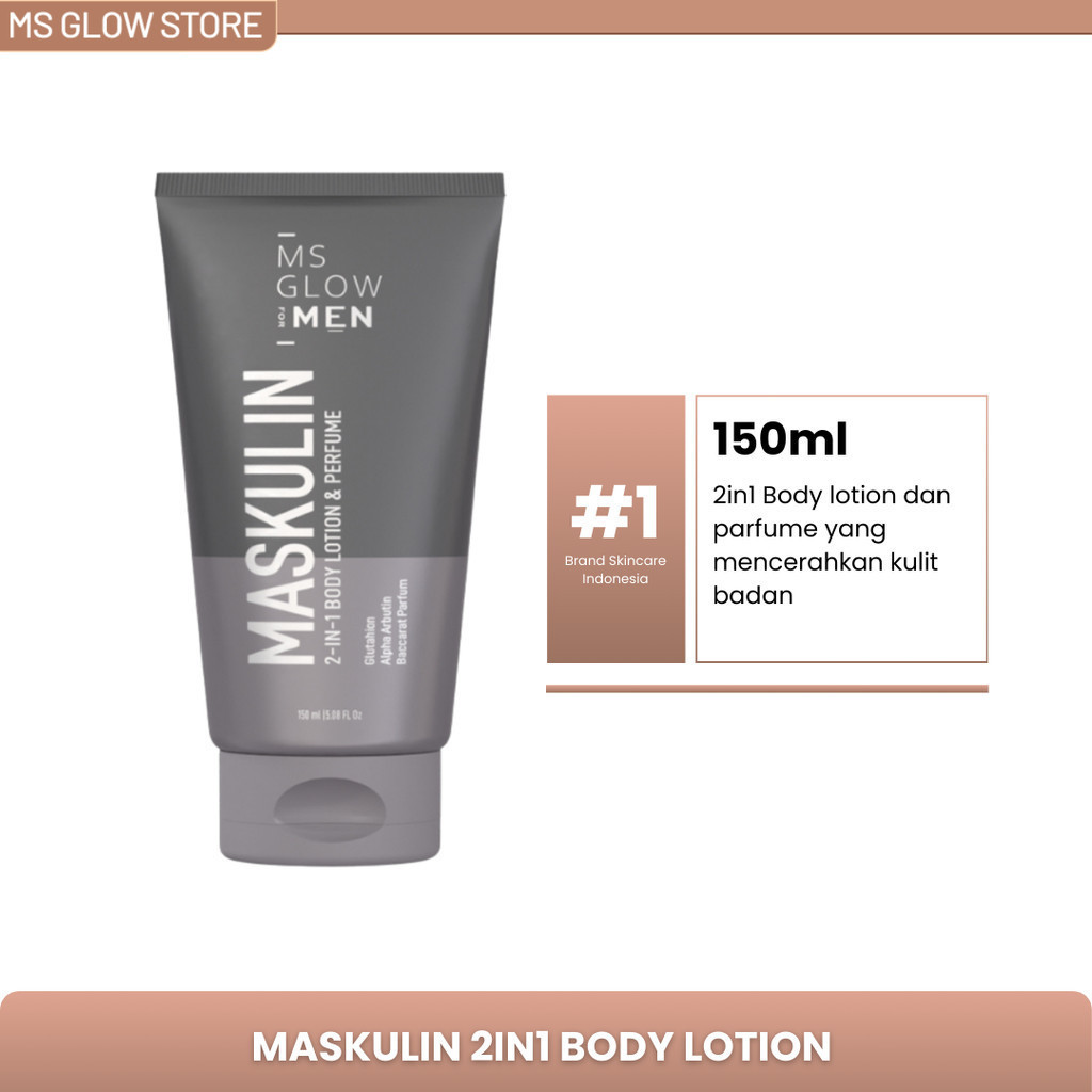 Ms Glow Men Lotion Cowok MS Glow For Men Maskulin 2in1 Body Lotion & Parfume Hand Body Lotion Pria