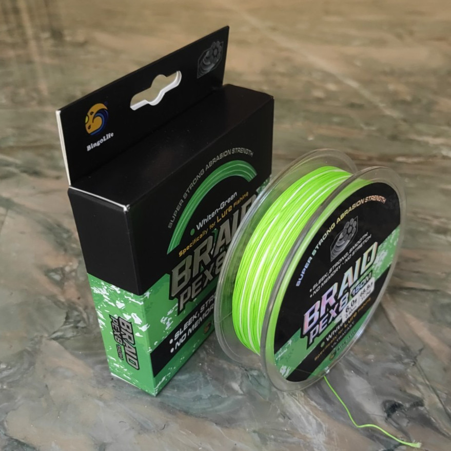 Bingolife Benang 150m PE X8 Casting Senar Pancing Hijau Mudah Tali Pancing 0.12mm~0.5mm