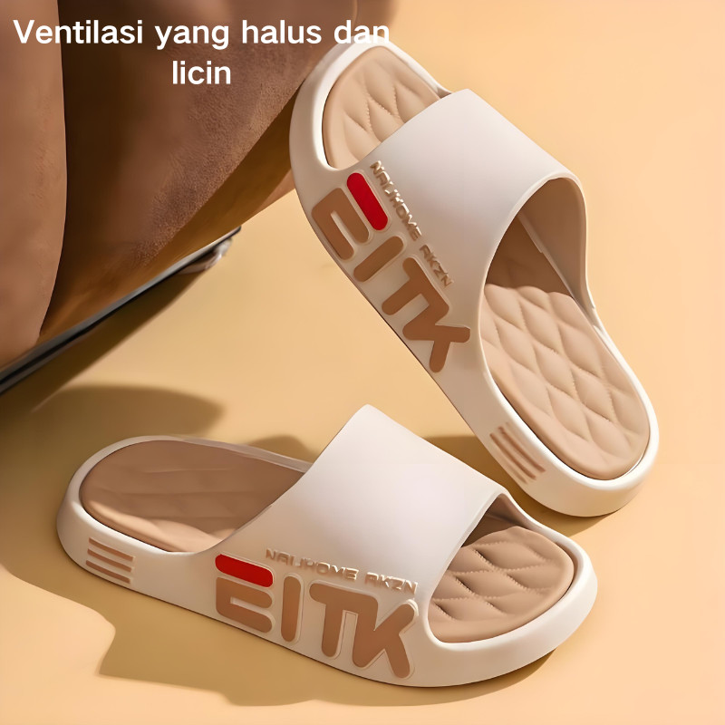 [ori] Megam Sandal Karet Cowok Rumahan Nyaman Sendal Slide Slip On Pria Jelly Anti Slip