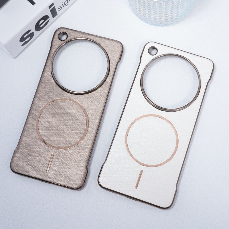 Mewah Slim Frameless Gold Wire Texture Magnetic Phone Case Untuk OPPO Temukan X8 Ultra X8 Pro X8S X8