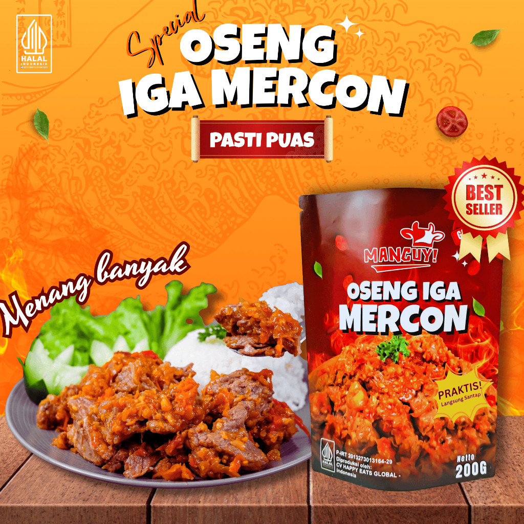 Mancuy Oseng Iga Mercon - Lauk Siap Saji - Makanan Siap Saji - Lauk Oseng Iga Mercon