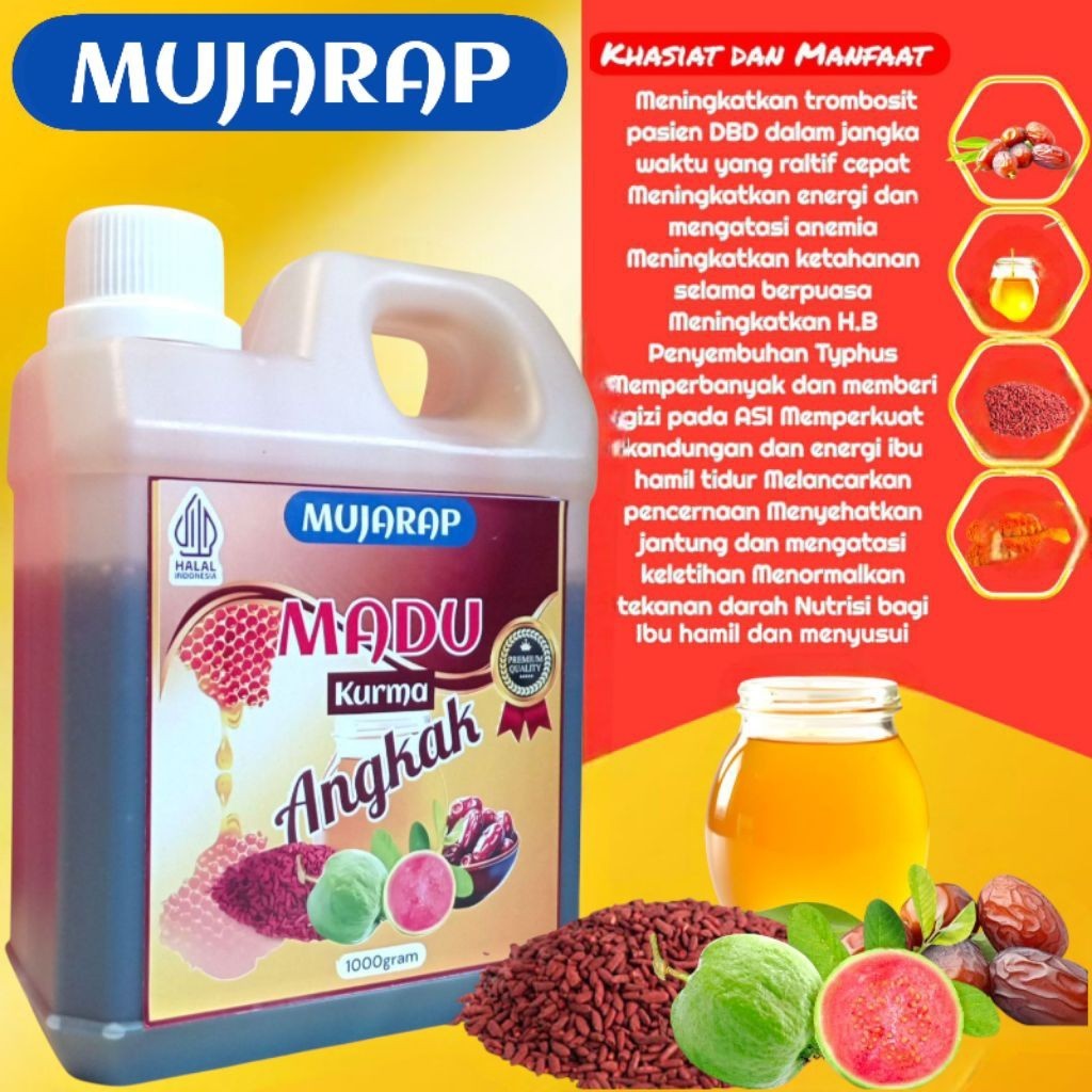 MADU KURMA ANGKAK JAMBU BIJI MERAH QUSTHUL H MUJARAP 1kg