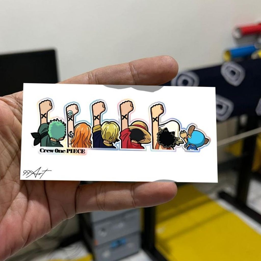 Stiker Crew One Piece, Stiker One Piece Satu Set, Anime One Piece Go, Stiker Reflektive, Hp, Motor