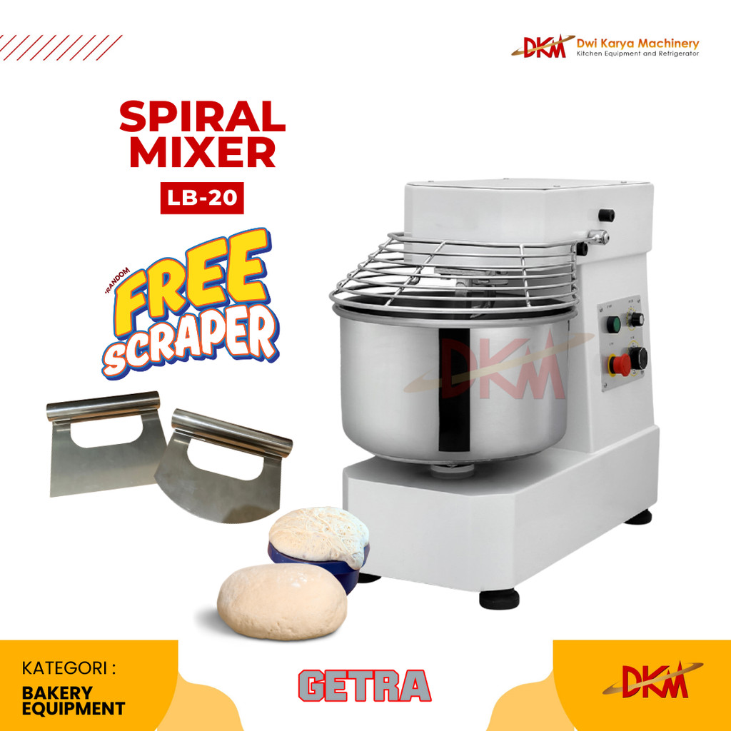 Spiral Mixer Heavy Duty Getra LB20 / Getra LB 20/Spiral Mixer 20 Liter