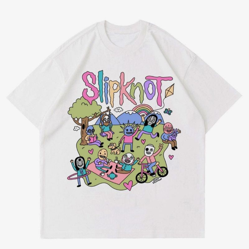 KAOS SLIPKNOT | T-SHIRT BAJU BAND METAL | KAOS METAL | KAOS OVERSIZE | CUTE SLIPKNOT