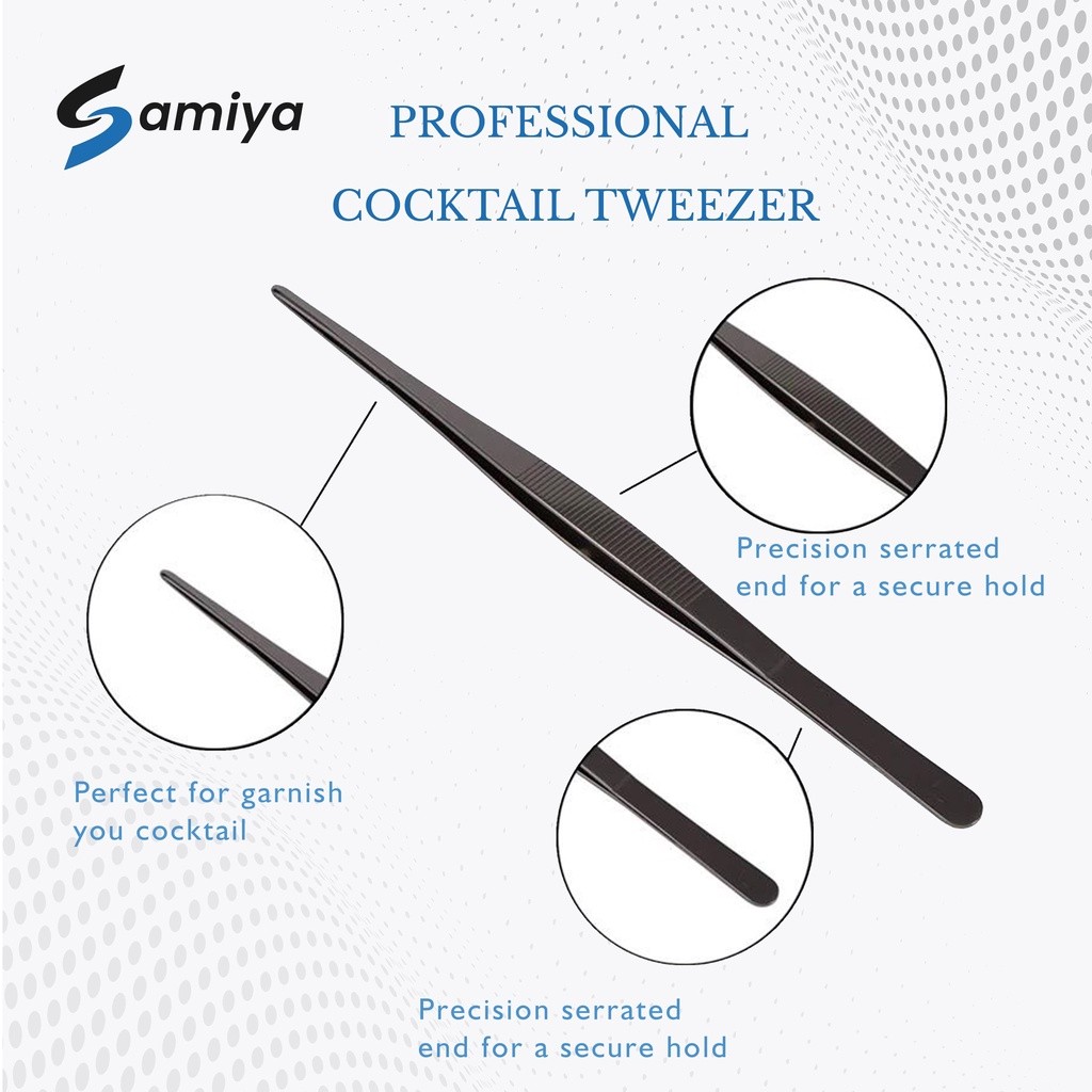 

pinset cocktail tweezers premium quality stainless 304 / tweezer bar tools food tongs kitchen coocking / capitan dapur serbaguna