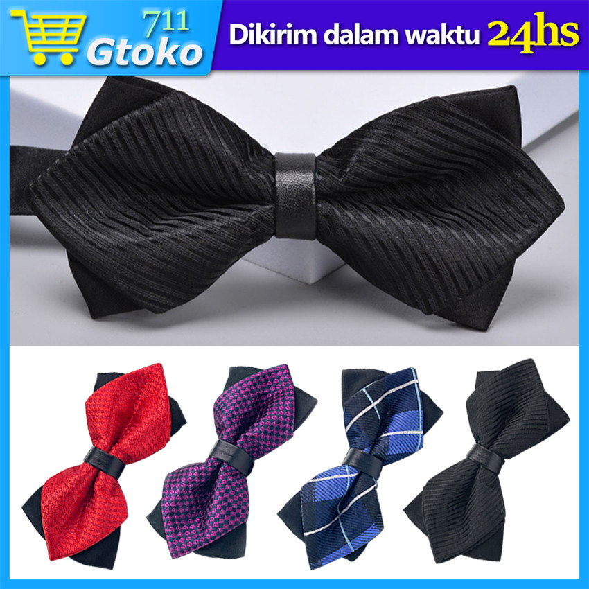 Dasi Kupu Kupu Pria Dewasa Bow Tie Pesta Pengantin Wedding Merah Hitam