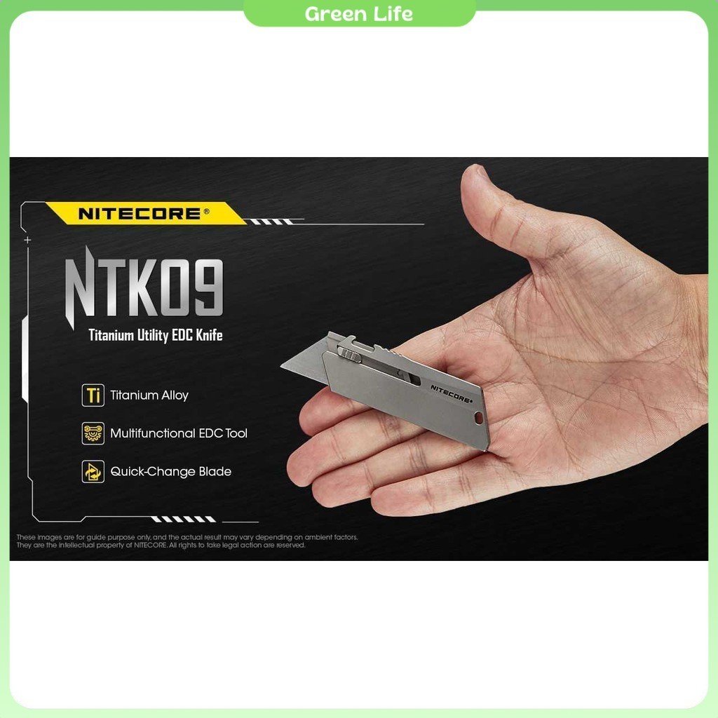 NITECORE Pisau Cutter Quick Change Blade Utility Knife Titanium Alloy - NTK09