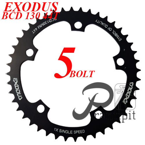 chainring EXODUS steel bcd 130 44t black / chainring 44t besi steel hitam black bcd 130 CHAIN RING s