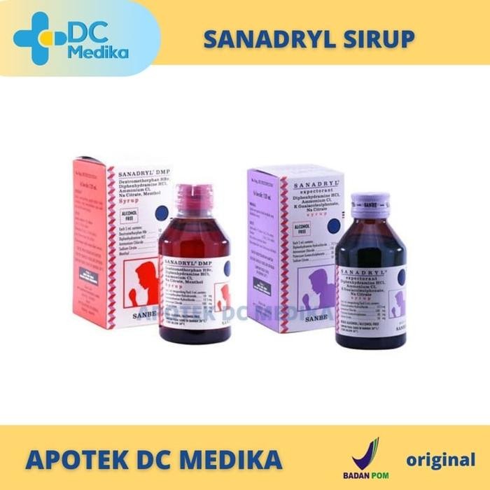 Sanadryl sirup / Sanadryl DMP / Sanadryl Exp / Sanadryl batuk berdahak - DMP, 60 DC SALE