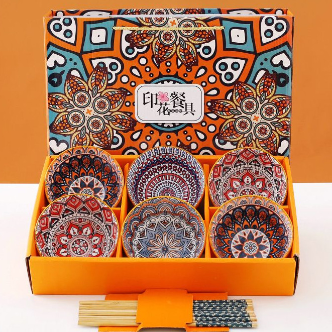 Bohemian japanese 6 Bowl Set Hampers - Bohemian mangkok keramik