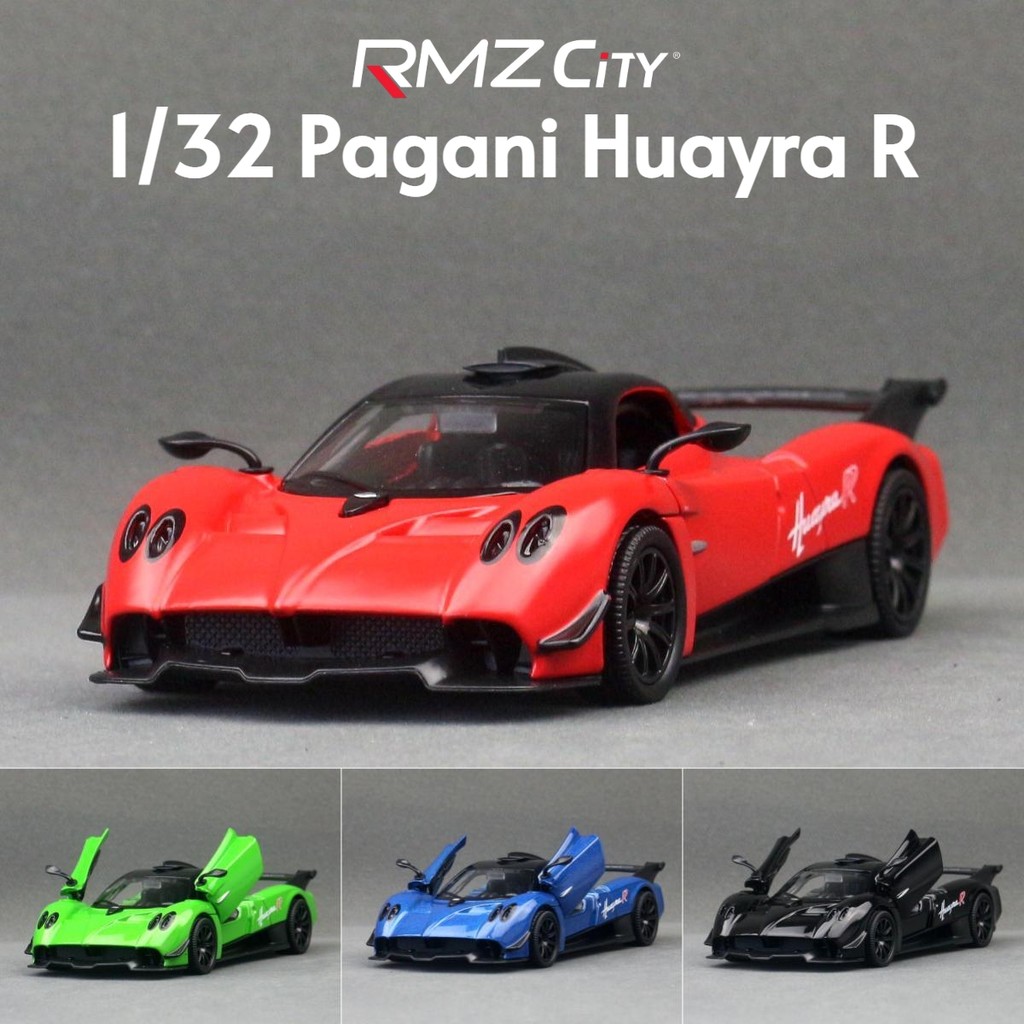1/32 Pagani Huayra R Toy Car Model RMZ CiTY ecast Metal Miniature Super Sport Sound & Light Collecti