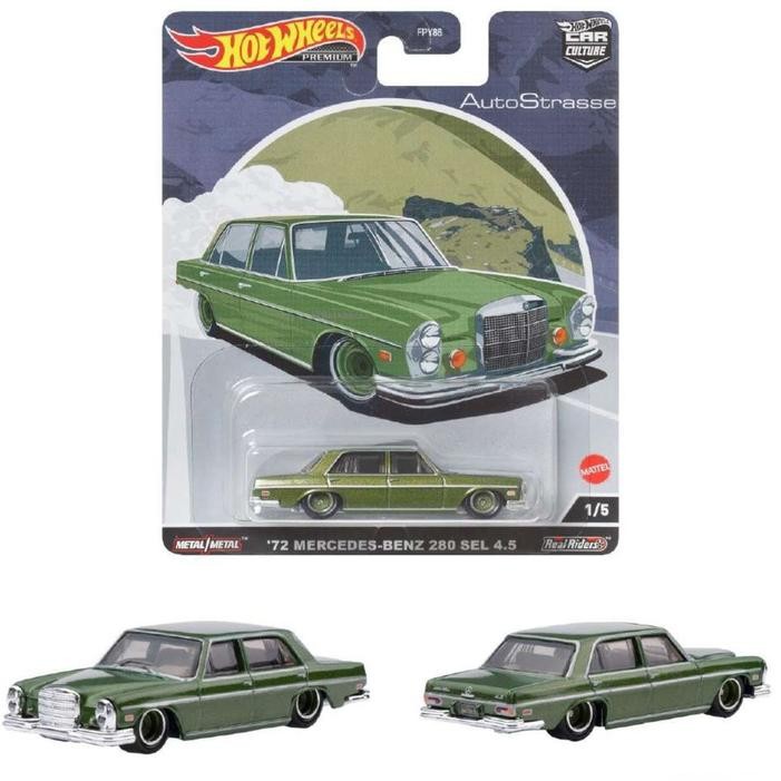 Hot Wheels 72 Mercedes Benz 280 SEL 4.5 Hijau Auto Strasse PREMIUM