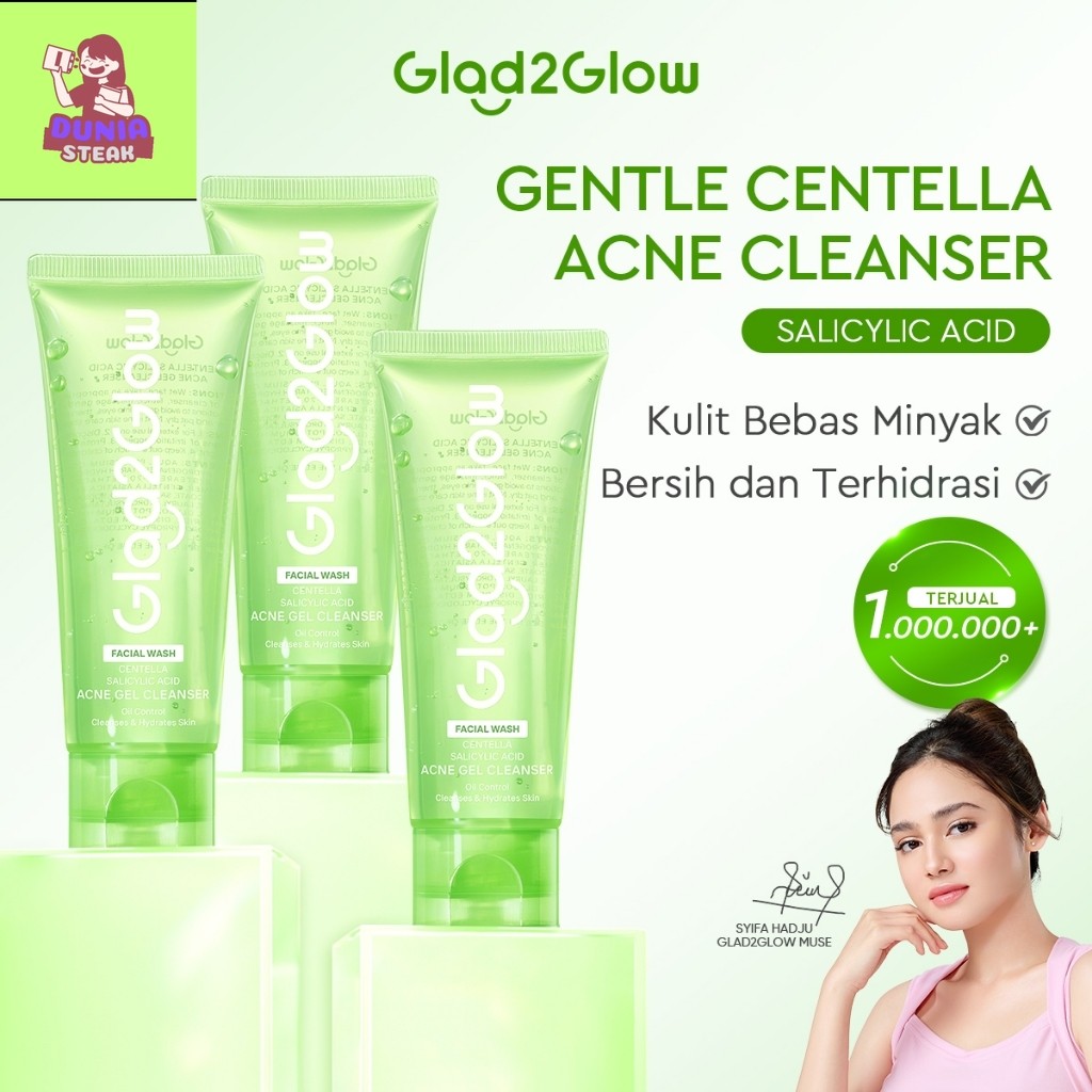 Ds Glad2Glow Centella Salicylic Acid Acne Gel Cleanser  facial wash skincare face wash sabun cuci mu