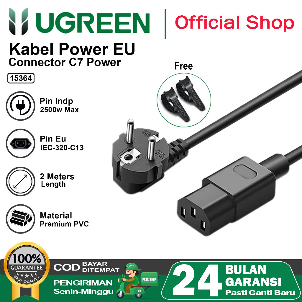 UGREEN Kabel Power CPU PC UPS Printer 2 Meter