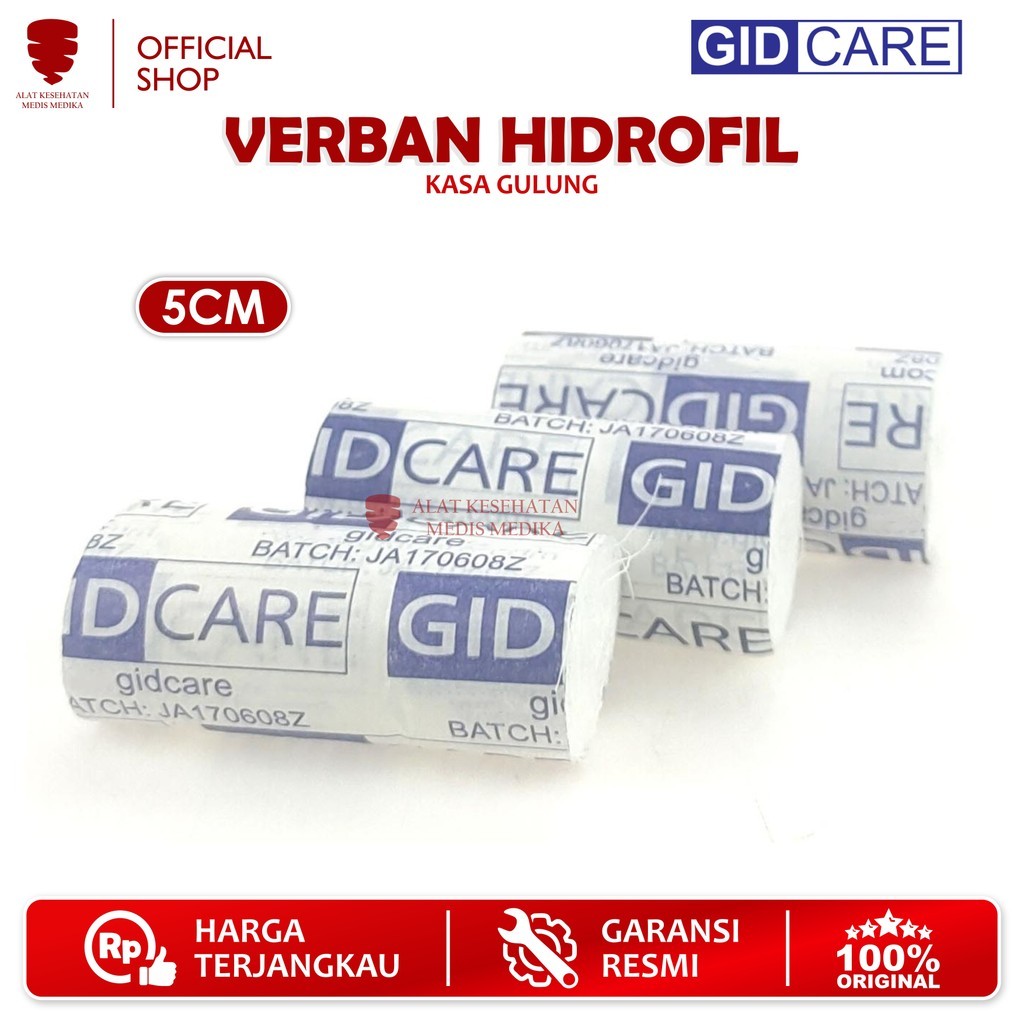 GIDCare Verban 5CM Perban Kasa Kain Penutup Luka Perlengkapan P3K Box Medis