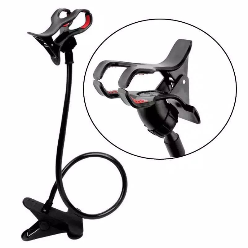 LazyPod Holder HP Meja Jepit Sandaran Hp Di Meja - stand hp jepit meja universal