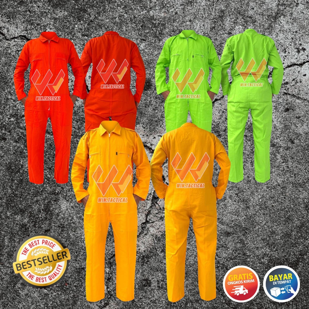 Wearpack / katelpak biasa / katelpak polos / coverall seragam bengkel / mekanik / baju kerja / baju 