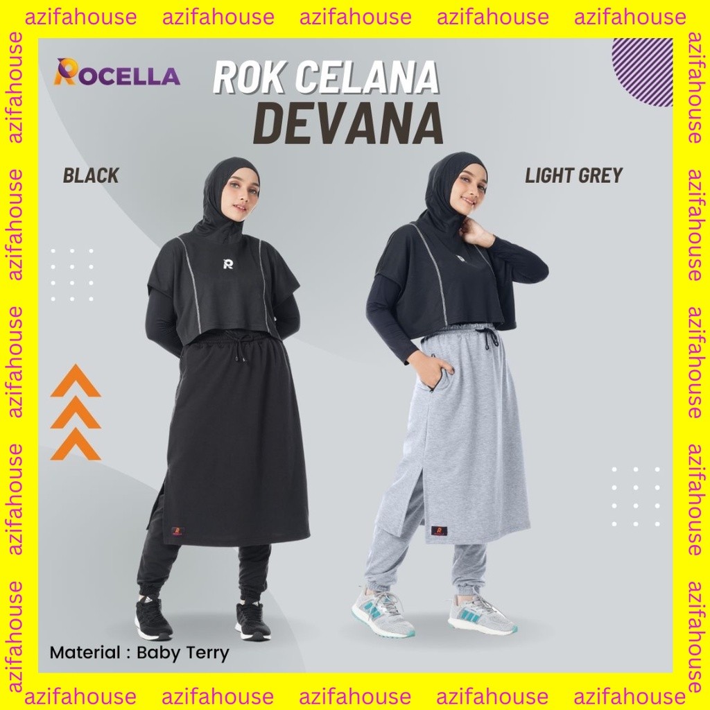 BERGU_IDRok Celana Devana dan Hijab Gloria Hijab Xena Rocella Rok Celana Olahraga Wanita Muslimah Ro