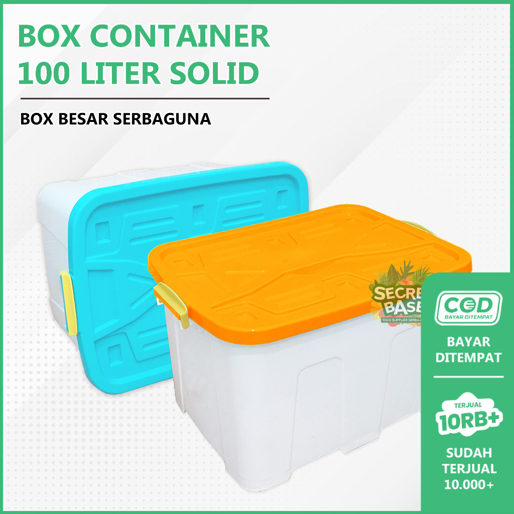 BOX CONTAINER 100 LITER + RODA - Kontainer Box / Container Box