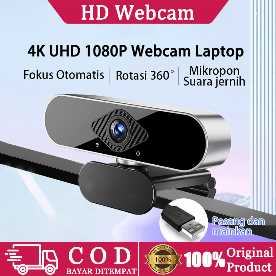 4K Webcam Laptop PC 1080P Full HD USB Kamera Laptop Sudut Lebar 150° With Mic USB Kamera