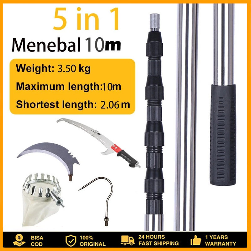 6 in1 6M Tongkat Panjang Untuk Petik Buah /metal fruit picker /galah pemetik buah 10 meter/tongkat p