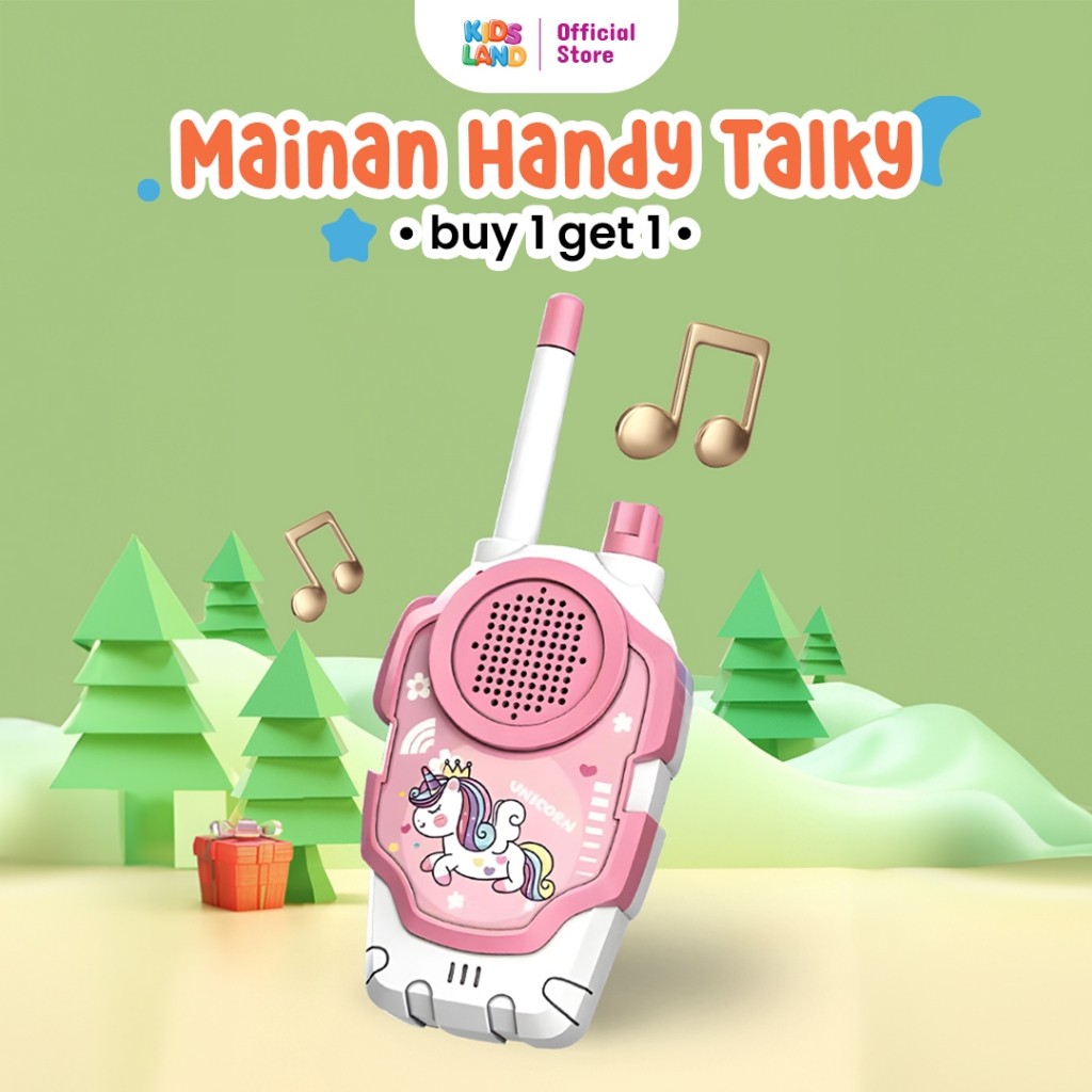 SUMERKAN KIDSLAND Mainan Anak Handy Talky Wireless Walkie Talkie 2pcs Jarak Hingga 300 Meter