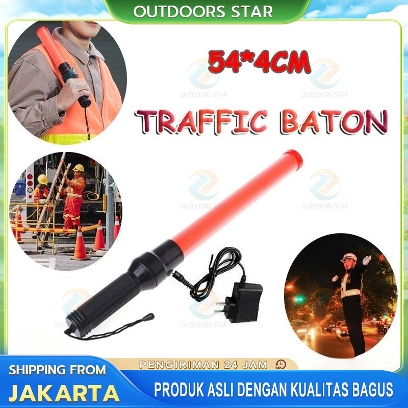 COD 54cm Polisi Bunyi Baton Lalu Lintas Tongkat Parkir Nyala Lampu Besar Charge Dan Tidak Ada Senter